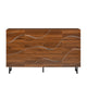 Lewis Wave Design Sideboard Cabinet | Adjustable Shelf | Walnut | 59"