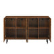 Lewis Wave Design Sideboard Cabinet | Adjustable Shelf | Walnut | 59"