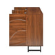 Lewis Wave Design Sideboard Cabinet | Adjustable Shelf | Walnut | 59"