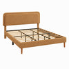 Pedro Queen Platform Bed with Adjustable Plush Headboard | Brown Fabric