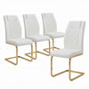 Verra Dining Chairs | Gold Metal Cantilever Frame | White Faux Leather