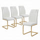 Verra Dining Chairs | Gold Metal Cantilever Frame | White Faux Leather