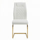 Verra Dining Chairs | Gold Metal Cantilever Frame | White Faux Leather