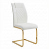 Verra Dining Chairs | Gold Metal Cantilever Frame | White Faux Leather