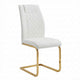 Verra Dining Chairs | Gold Metal Cantilever Frame | White Faux Leather