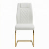 Verra Dining Chairs | Gold Metal Cantilever Frame | White Faux Leather