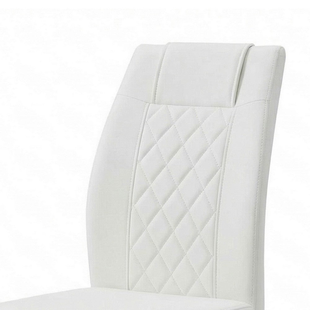 Verra Dining Chairs | Gold Metal Cantilever Frame | White Faux Leather