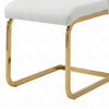 Verra Dining Chairs | Gold Metal Cantilever Frame | White Faux Leather