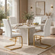 Verra Dining Chairs | Gold Metal Cantilever Frame | White Faux Leather