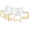 Xylo Dining Chairs | Gold Cantilever Metal | Set of 4 | White Faux Leather