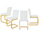 Xylo Dining Chairs | Gold Cantilever Metal | Set of 4 | White Faux Leather