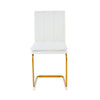 Xylo Dining Chairs | Gold Cantilever Metal | Set of 4 | White Faux Leather