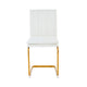 Xylo Dining Chairs | Gold Cantilever Metal | Set of 4 | White Faux Leather