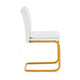 Xylo Dining Chairs | Gold Cantilever Metal | Set of 4 | White Faux Leather