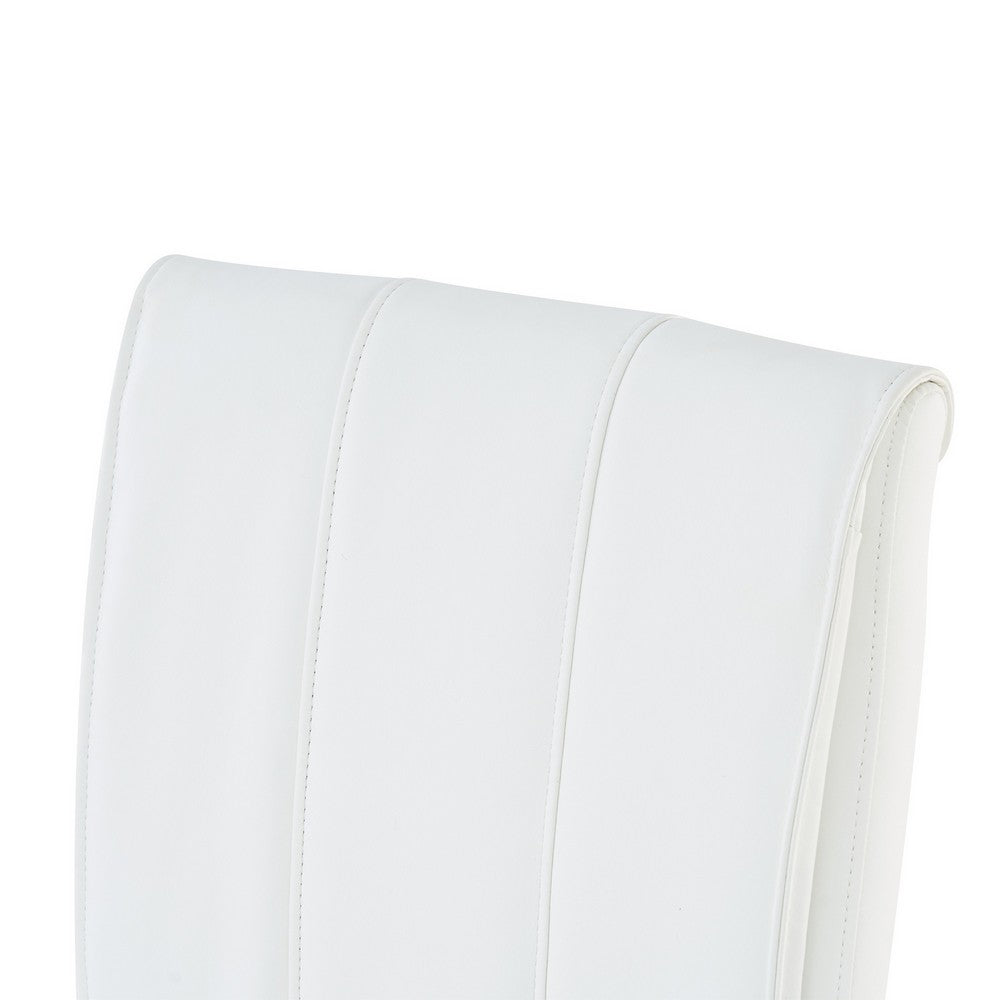 Xylo Dining Chairs | Gold Cantilever Metal | Set of 4 | White Faux Leather