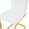 Xylo Dining Chairs | Gold Cantilever Metal | Set of 4 | White Faux Leather