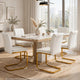 Xylo Dining Chairs | Gold Cantilever Metal | Set of 4 | White Faux Leather
