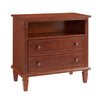 Cyna Nightstand with USB Ports | 2 Drawers and Shelf | Walnut Brown Wood