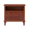 Cyna Nightstand with USB Ports | 2 Drawers and Shelf | Walnut Brown Wood