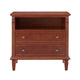 Cyna Nightstand with USB Ports | 2 Drawers and Shelf | Walnut Brown Wood
