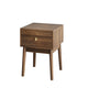 Eela Set of 2 Nightstands | Recessed Drawers and Handles | Walnut Brown 22"
