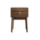 Eela Set of 2 Nightstands | Recessed Drawers and Handles | Walnut Brown 22"