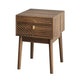 Eela Set of 2 Nightstands | Recessed Drawers and Handles | Walnut Brown 22"
