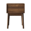 Eela Set of 2 Nightstands | Recessed Drawers and Handles | Walnut Brown 22"