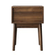 Eela Set of 2 Nightstands | Recessed Drawers and Handles | Walnut Brown 22"