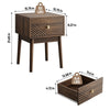 Eela Set of 2 Nightstands | Recessed Drawers and Handles | Walnut Brown 22"
