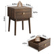 Eela Set of 2 Nightstands | Recessed Drawers and Handles | Walnut Brown 22"