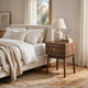Eela Set of 2 Nightstands | Recessed Drawers and Handles | Walnut Brown 22"