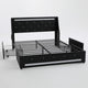 Lesly Storage Full Bed | LED Wingback Headboard | Black Faux Leather