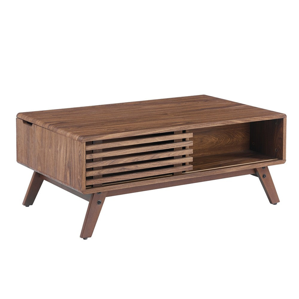 Dolly Mid-Century Lift Top Coffee Table | Hidden Storage | Walnut MDF 39"