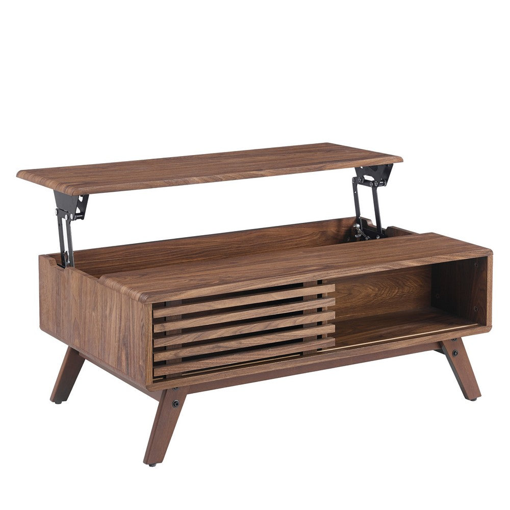 Dolly Mid-Century Lift Top Coffee Table | Hidden Storage | Walnut MDF 39"