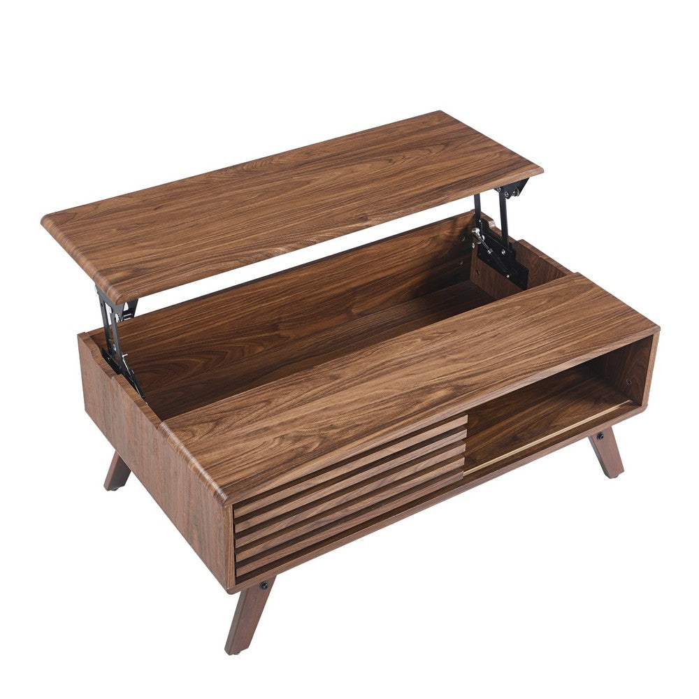 Dolly Mid-Century Lift Top Coffee Table | Hidden Storage | Walnut MDF 39"
