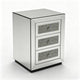 Lily Mirrored Nightstand | 3-Drawers | Glass Front Panels | Silver Wood