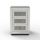 Lily Mirrored Nightstand | 3-Drawers | Glass Front Panels | Silver Wood