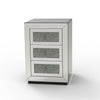 Lily Mirrored Nightstand | 3-Drawers | Glass Front Panels | Silver Wood