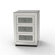 Lily Mirrored Nightstand | 3-Drawers | Glass Front Panels | Silver Wood