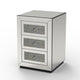 Lily Mirrored Nightstand | 3-Drawers | Glass Front Panels | Silver Wood