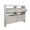 Miney Shoe Cabinet with 4 Flip Drawers | Barn Doors Set | White Wood 42"