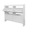 Miney Shoe Cabinet with 4 Flip Drawers | Barn Doors Set | White Wood 42"