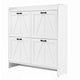 Miney Shoe Cabinet with 4 Flip Drawers | Barn Doors Set | White Wood 42"