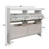 Miney Shoe Cabinet with 4 Flip Drawers | Barn Doors Set | White Wood 42"