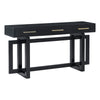 Gracie Console Table with 3 Drawers and Iron Handle Design | Black Wood 57"