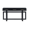 Gracie Console Table with 3 Drawers and Iron Handle Design | Black Wood 57"
