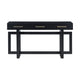 Gracie Console Table with 3 Drawers and Iron Handle Design | Black Wood 57"