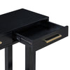Gracie Console Table with 3 Drawers and Iron Handle Design | Black Wood 57"