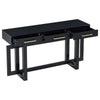 Gracie Console Table with 3 Drawers and Iron Handle Design | Black Wood 57"